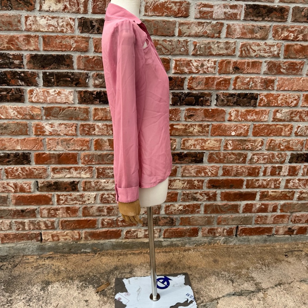 Wet Seal Vintage Y2K Pink Long Sleeve Fitted Button Down Shirt - Picture 7 of 10
